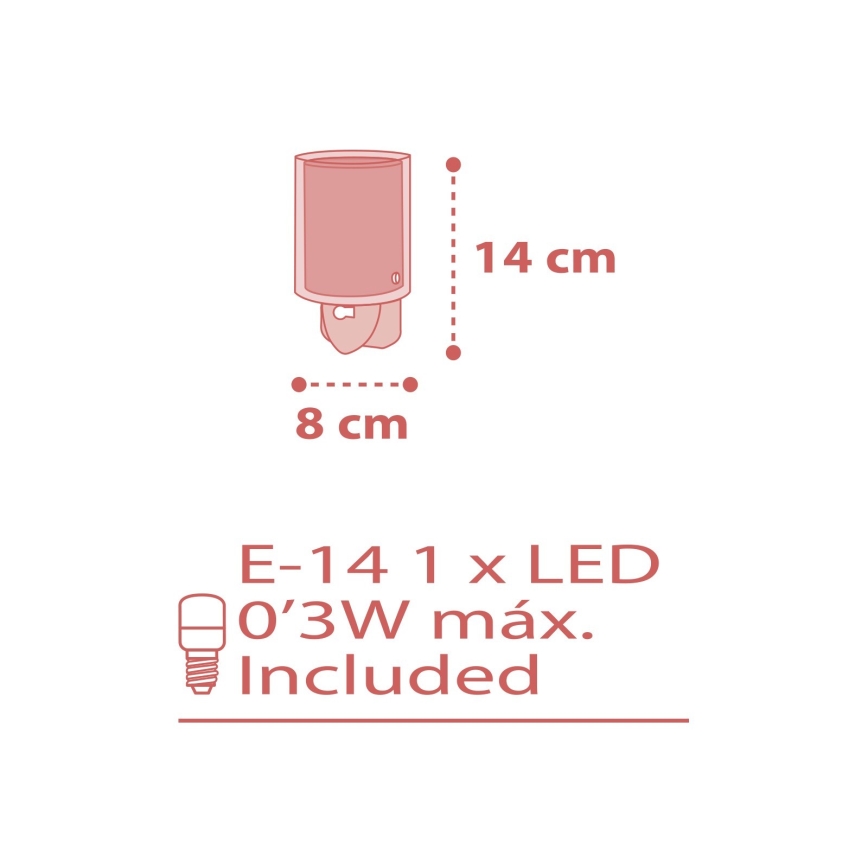 Dalber 41005S - LED Lampička do zásuvky DOTS 1xE14/0,5W/230V