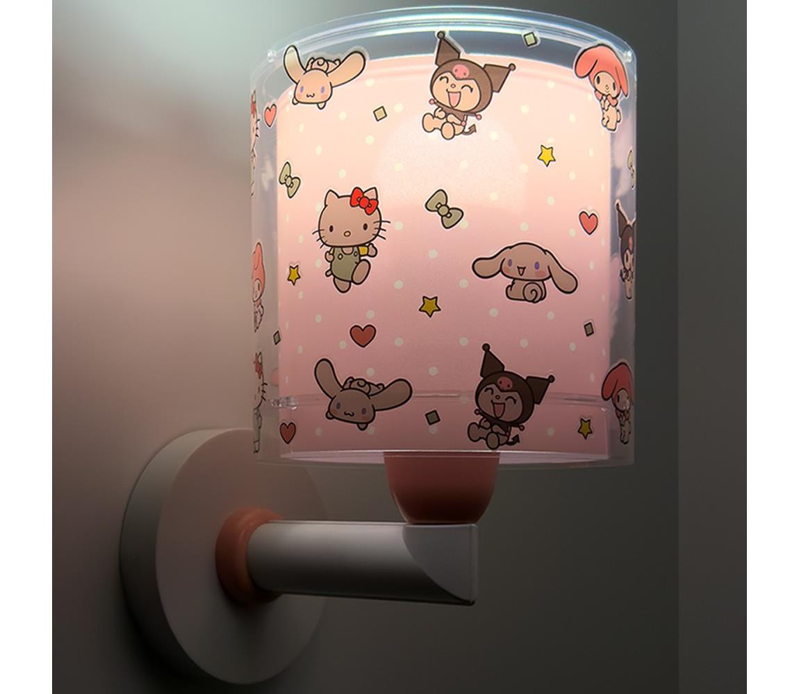 Dalber 41259 - Dětská nástěnná lampa HELLO KITTY&FRIENDS 1xE27/15W/230V růžová 41259