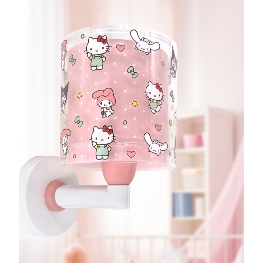 Dalber 41259 - Dětská nástěnná lampa HELLO KITTY&FRIENDS 1xE27/15W/230V růžová