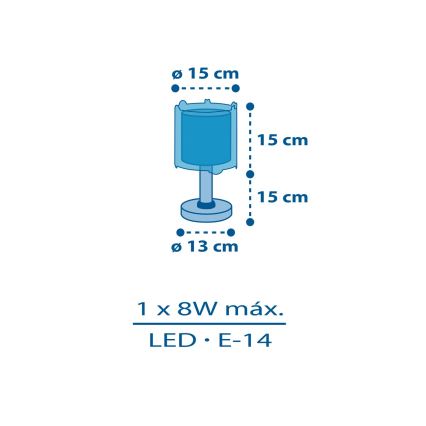 Dalber 41341N - LED Dětská lampička PLANETS 1xG4/4W/230V modrá