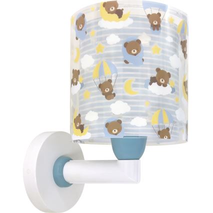 Dalber 41579T - Dětská nástěnná lampa BABY TEDDY 1xE27/15W/230V modrá