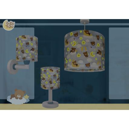 Dalber 41579T - Dětská nástěnná lampa BABY TEDDY 1xE27/15W/230V modrá