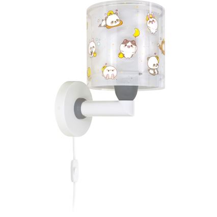 Dalber 41769E - Dětská nástěnná lampa KAWAII FRIENDS 1xE27/15W/230V šedá