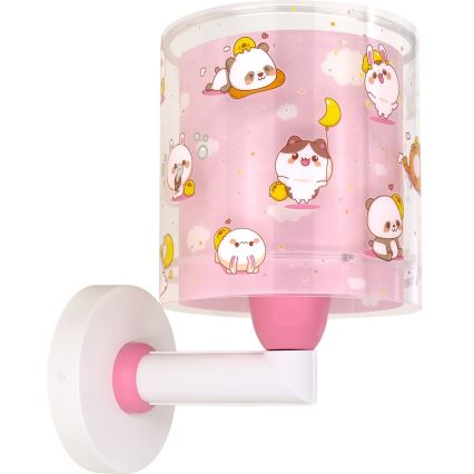 Dalber 41769S - Dětská nástěnná lampa KAWAII FRIENDS 1xE27/15W/230V růžová