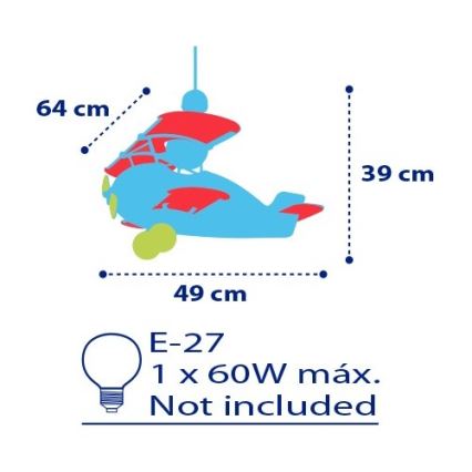 Dalber 54002 - Dětský lustr BABY PLANES 1xE27/60W/230V