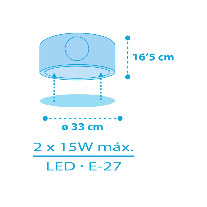 Dalber 60656 - Dětské stropní svítidlo PIRATE ISLAND 2xE27/15W/230V
