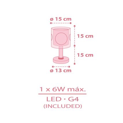 Dalber 60911 - LED Dětská lampička PRINCESS DANCE 1xG4/4W/230V růžová