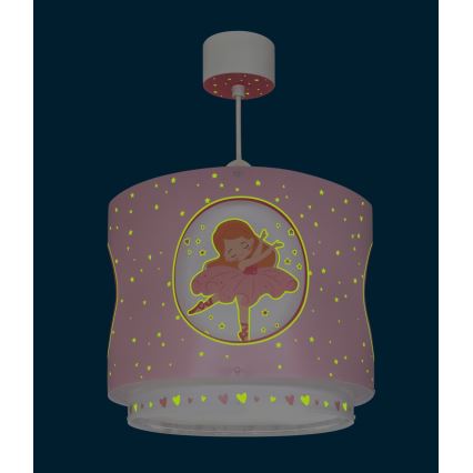 Dalber 60912 - Dětský lustr PRINCESS DANCE 1xE27/15W/230V růžová