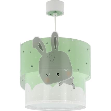 Dalber 61152H - Dětský lustr BUNNY 1xE27/60W/230V zelená