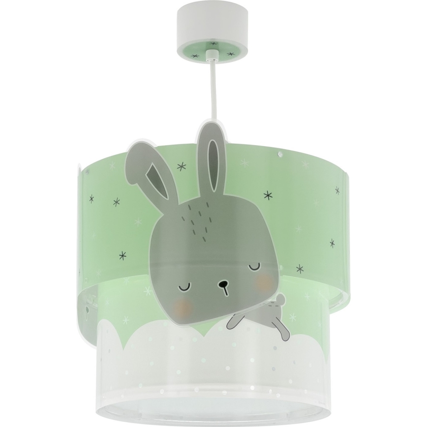 Dalber 61152H - Dětský lustr BUNNY 1xE27/60W/230V zelená