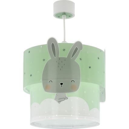 Dalber 61152H - Dětský lustr BUNNY 1xE27/60W/230V zelená