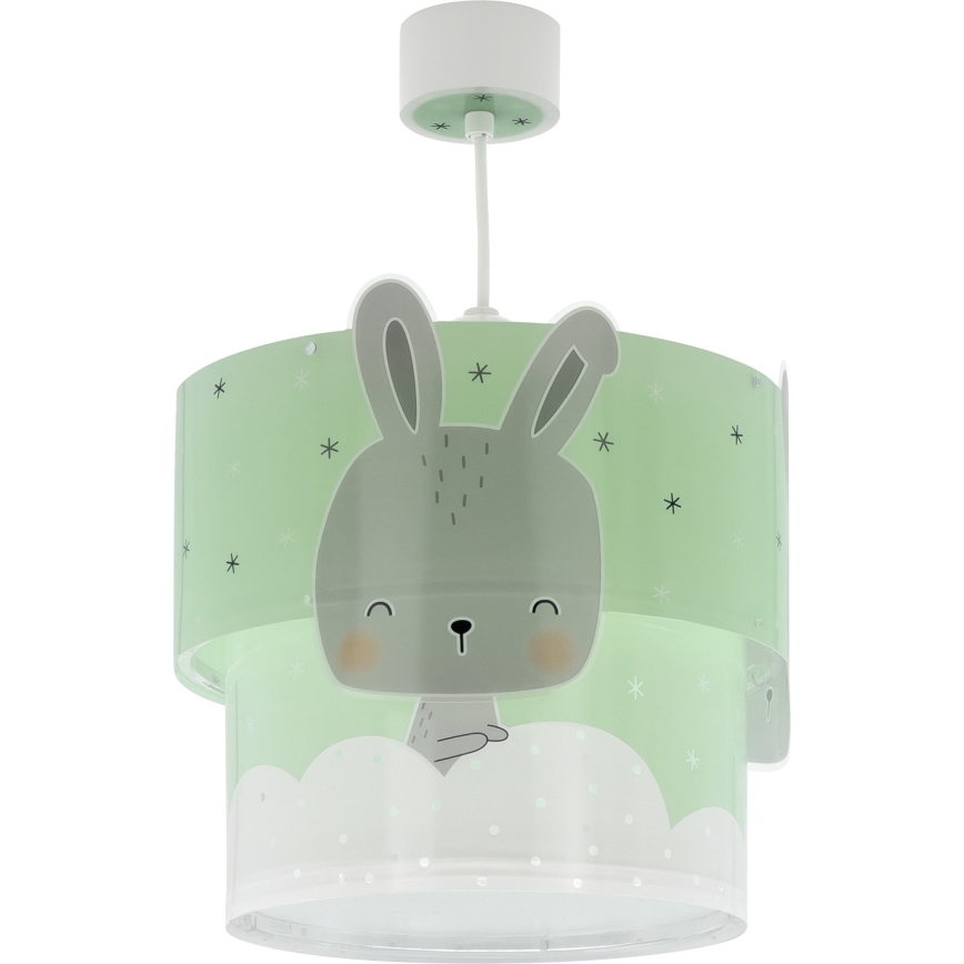 Dalber 61152H - Dětský lustr BUNNY 1xE27/60W/230V zelená