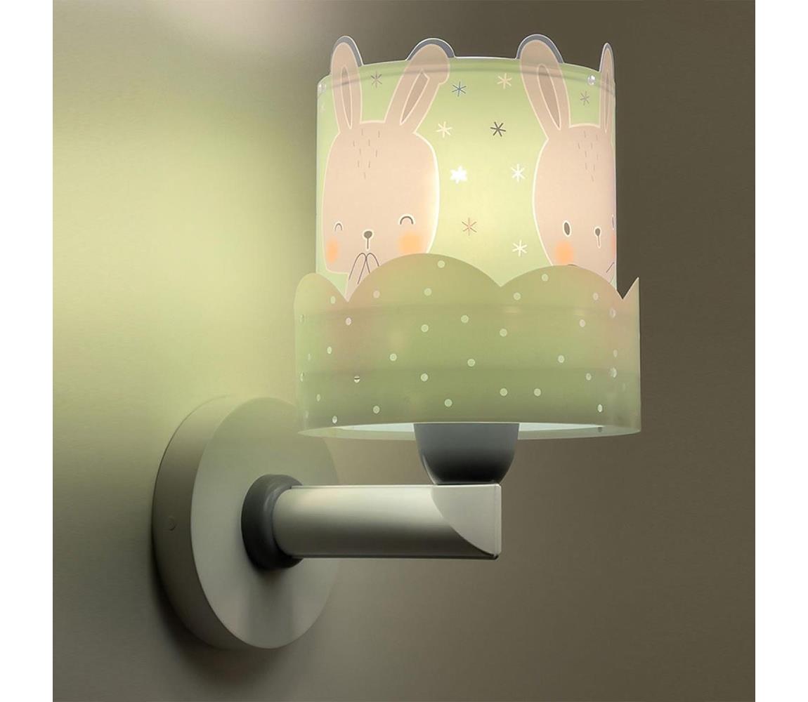 Dalber Dalber 61159H - Dětské nástěnné svítidlo BUNNY 1xE27/60W/230V zelená PI492