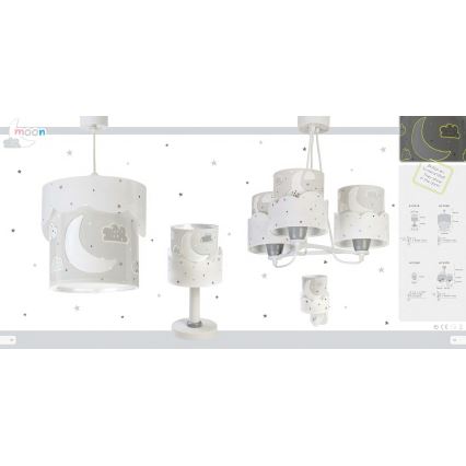 Dalber 61232E - Dětský lustr MOON 1xE27/60W/230V
