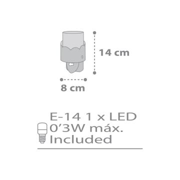 Dalber 61235E - LED Lampička do zásuvky MOON 1xE14/0,3W/230V