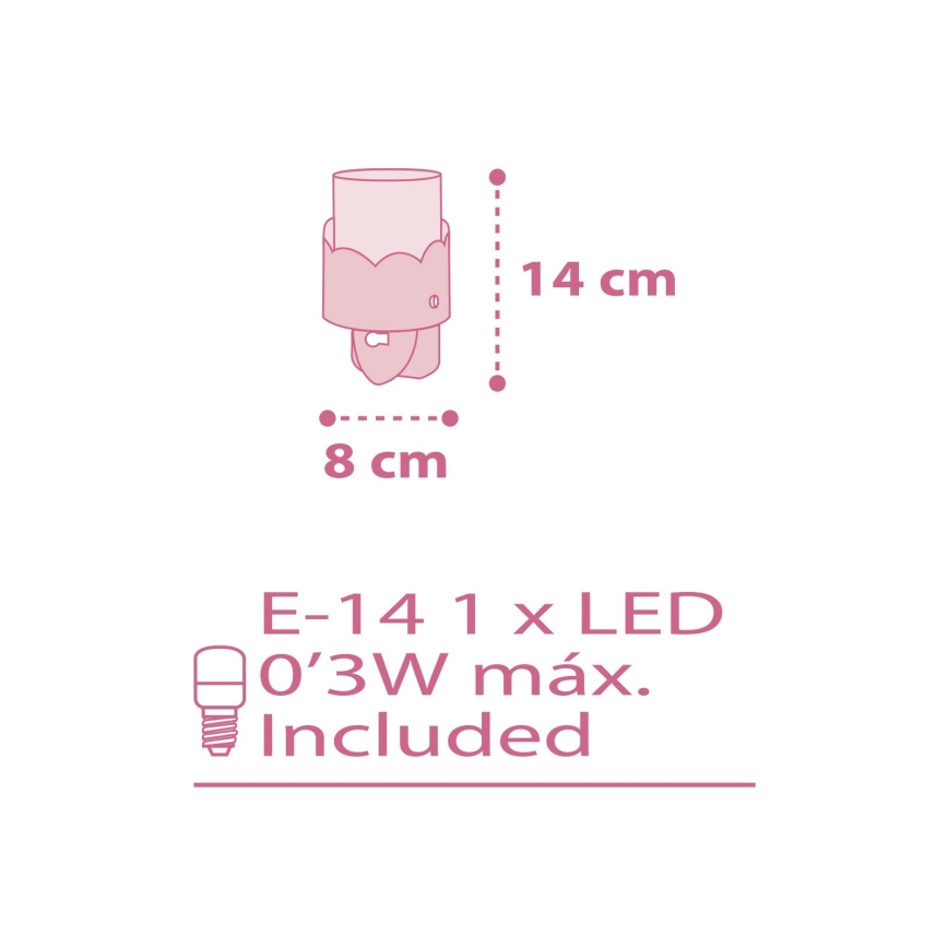 Dalber 61235S - LED Lampička do zásuvky MOON 1xE14/0,3W/230V