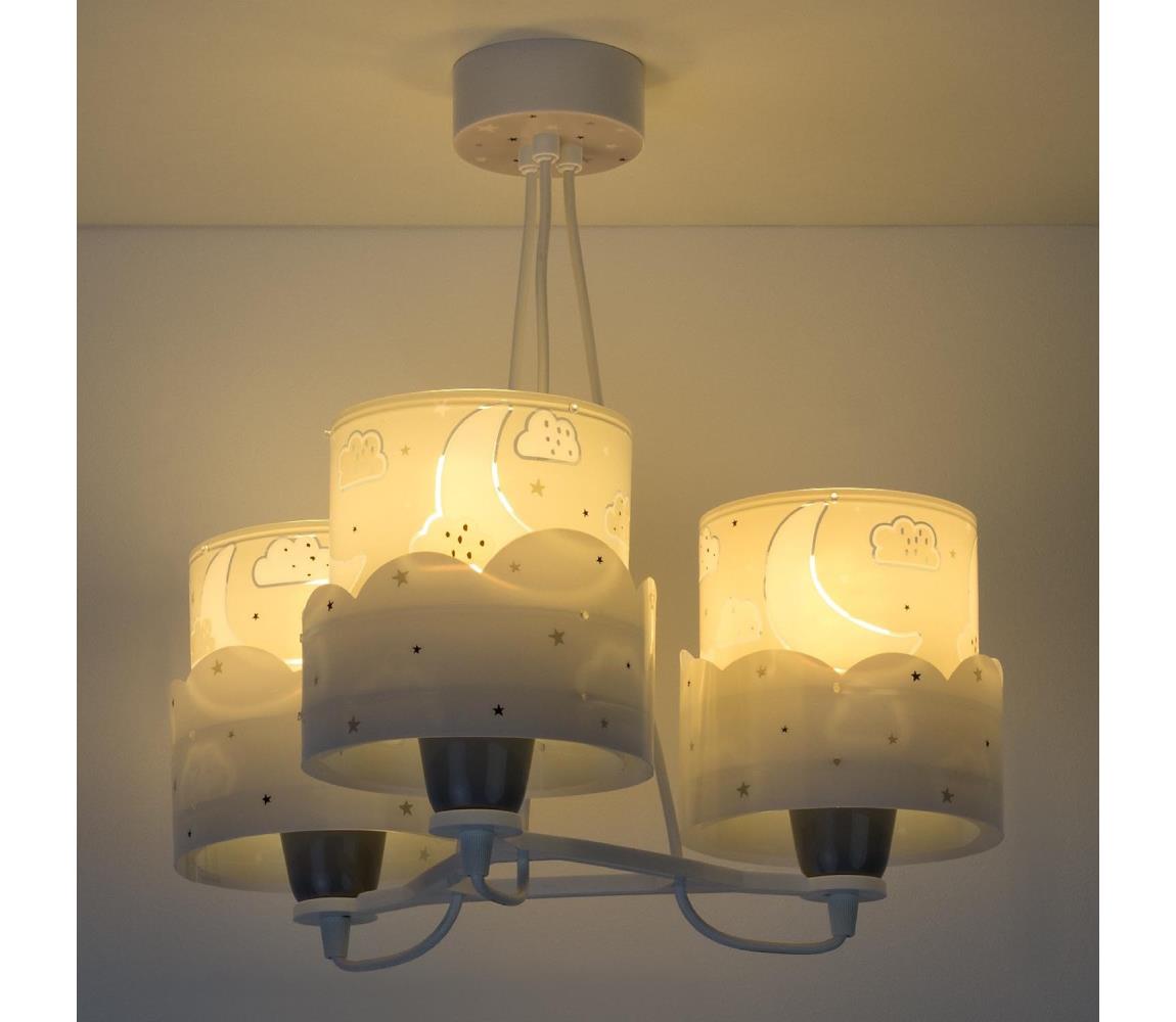 Dalber Dalber 61237E - Dětský lustr MOON 3xE27/60W/230V PI399