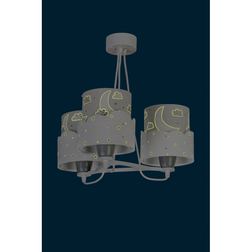 Dalber 61237E - Dětský lustr MOON 3xE27/60W/230V