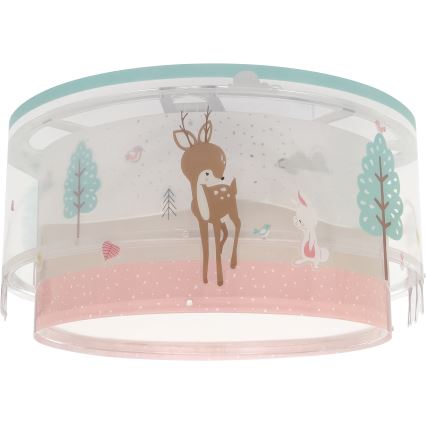 Dalber 61276 - Dětské stropní svítidlo LOVING DEER 2xE27/15W/230V