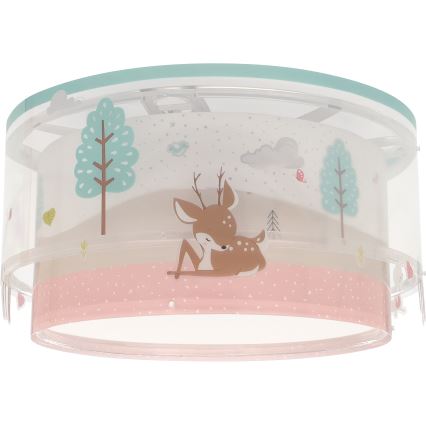 Dalber 61276 - Dětské stropní svítidlo LOVING DEER 2xE27/15W/230V