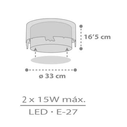 Dalber 61276 - Dětské stropní svítidlo LOVING DEER 2xE27/15W/230V