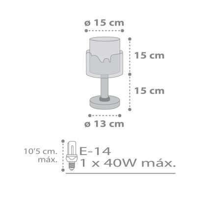 Dalber 61681 - Dětská lampička BABY TRAVEL 1xE14/40W/230V