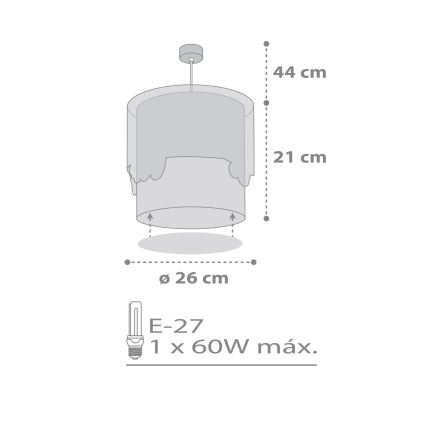 Dalber 61682 - Dětský lustr BABY TRAVEL 1xE27/60W/230V