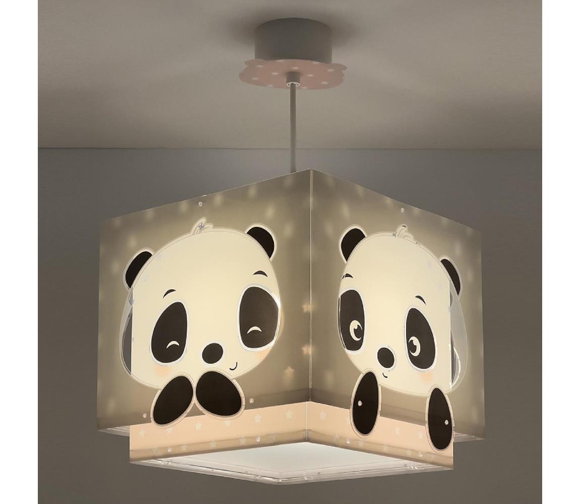 Dalber Dalber 63162S - Dětský lustr PANDA 1xE27/60W/230V růžová PI459