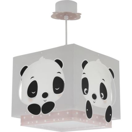 Dalber 63162S - Dětský lustr PANDA 1xE27/60W/230V růžová
