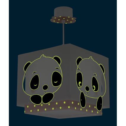 Dalber 63162S - Dětský lustr PANDA 1xE27/60W/230V růžová