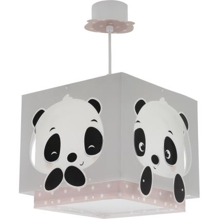 Dalber 63162S - Dětský lustr PANDA 1xE27/60W/230V růžová