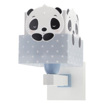 Dalber 63169T - Dětské nástěnné svítidlo PANDA 1xE27/60W/230V modrá