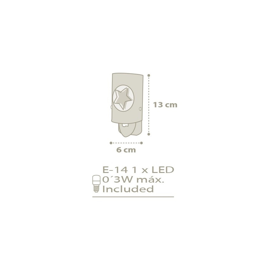 Dalber 63223L - LED lampička do zásuvky SWEET 1xE14/0,3W/230V