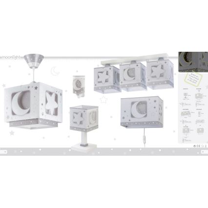 Dalber 63232E - Dětský lustr MOON LIGHT 1xE27/60W/230V