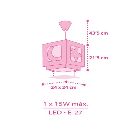 Dalber 63232S - Dětský lustr na lanku MOON LIGHT 1xE27/60W/230V