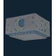 Dalber 63236T - Dětské stropní svítidlo MOONLIGHT 2xE27/60W/230V modrá