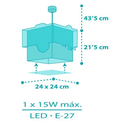 Dalber 63312 - Dětský lustr HAPPY JUNGLE 1xE27/15W/230V