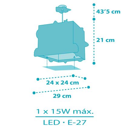 Dalber 63352 - Dětský lustr ROCKET 1xE27/15W/230V