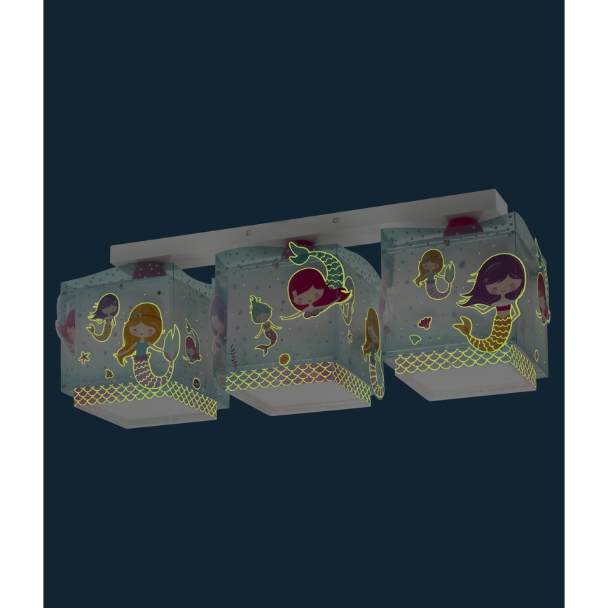 Dalber 63443 - Dětské stropní svítidlo MERMAIDS 3xE27/60W/230V