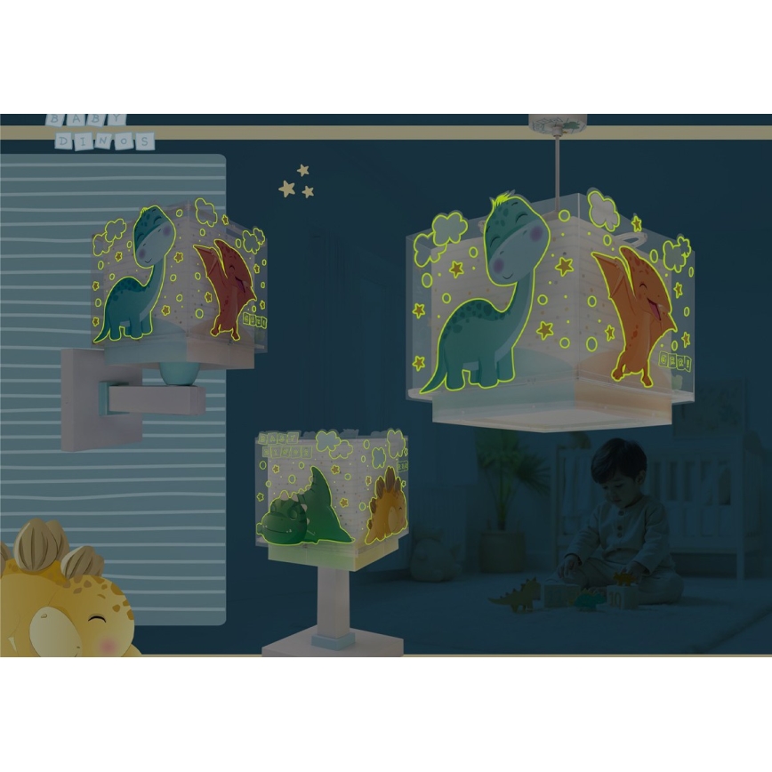 Dalber 63452 - Dětský lustr BABY DINOS 1xE27/15W/230V pestrobarevná