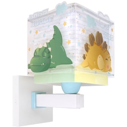Dalber 63459 - Dětská nástěnná lampa BABY DINOS 1xE27/15W/230V pestrobarevná