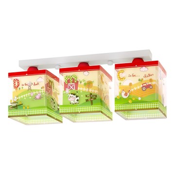 Dalber 64403 - Dětské stropní svítidlo MY LITTLE FARM 3xE27/60W/230V Dalber 64403 - Dětské stropní svítidlo MY LITTLE FARM 3xE27/60W/230V