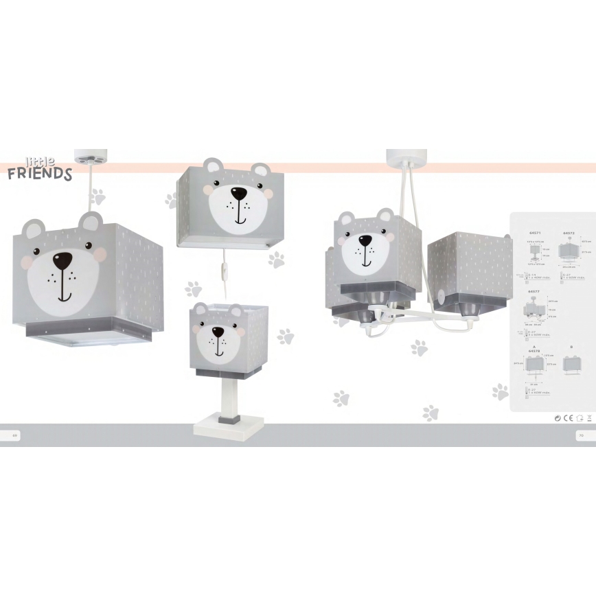 Dalber 64571 - Dětská lampička LITTLE TEDDY 1xE14/40W/230V