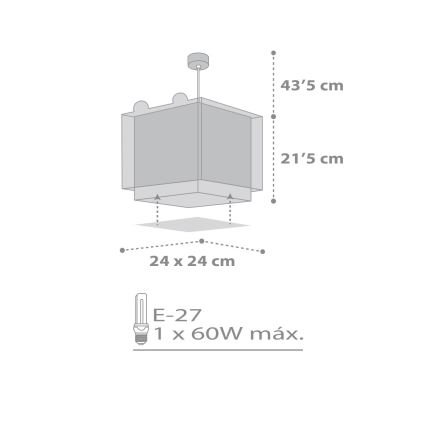 Dalber 64572 - Dětský lustr LITTLE TEDDY 1xE27/60W/230V