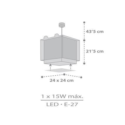 Dalber 64582 - Dětský lustr LITTLE FOX 1xE27/15W/230V