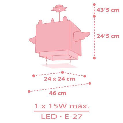 Dalber 64592 - Dětský lustr LITTLE UNICORN 1xE27/15W/230V