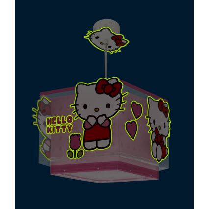 Dalber 73262 - Dětský lustr HELLO KITTY 1xE27/15W/230V růžová
