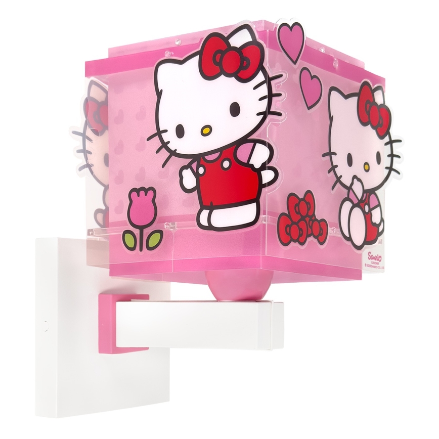 Dalber 73269 - Dětská nástěnná lampa HELLO KITTY 1xE27/15W/230V růžová