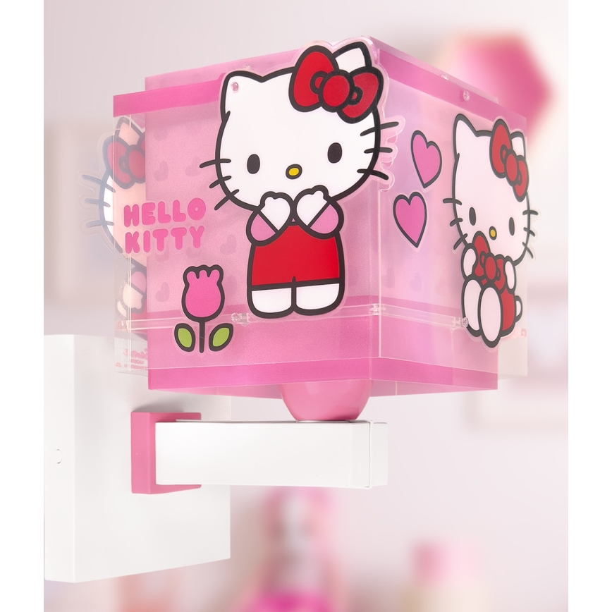 Dalber 73269 - Dětská nástěnná lampa HELLO KITTY 1xE27/15W/230V růžová