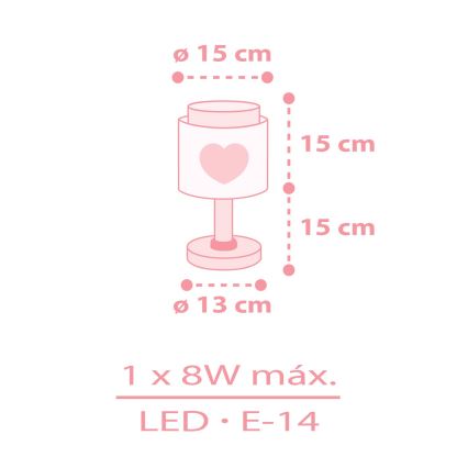 Dalber 76011S - Dětská lampička BABY DREAMS 1xE14/8W/230V růžová